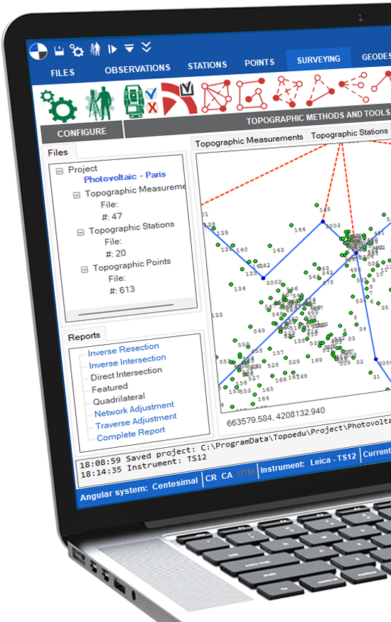 <br />Topoedu software screen. Surveying <br />Topoedu software screen. Surveying<br /><br />Topoedu software screen showing a surveying operation.